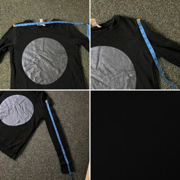 Vintage FOREVER21 Black & Metallic Silver Graphic Crewneck Sweater 100% Cotton S - Picture 16 of 16